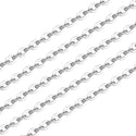 5 Feet 925 Sterling Silver Unfinished Flat Cable Chain Links, 3mm, SSK-R7