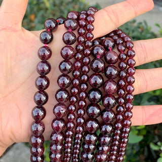 Natural Garnet Dark Red Gemstone Round Beads, 15 Inch/1 Strand, Size Selections: 4mm/6mm/8mm/10mm