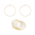 20pcs Tarnish Resistant Round Hoop Earring Findings, 18K Yellow Gold Plated Brass, 0.7mm/21 Gauge, Size Selections: 20/30/40/40/50mm