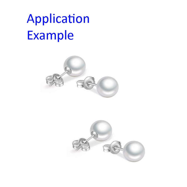 5 Pairs 925 Sterling Silver Earring Posts, Glue In Pearl Cup, 0.7mm/21 Gauge Pin, 10pcs Earring Backs, Cup Selections: 3mm/4mm/6mm/8mm