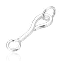 2 sets 925 Sterling Silver Clasp with Movable Ring, S Hook, 20mm, SS260