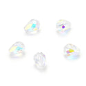 24pcs Adabele Austrian Faceted Teardrop Crystal Beads #5500, Clear AB, 8mm x 6mm, Hole ID 1mm, SST-802