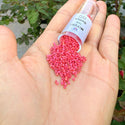 7.5g Miyuki Delica 11/0 Seed Beads, Opaque Matte Rainbow Orange Red DB874
