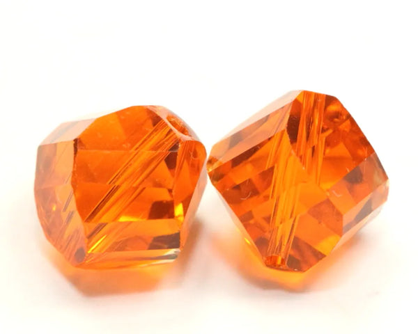 24pcs Adabele Austrian Faceted Helix Spiral Irregular Crystal Beads #5020, Sun (Orange), 8mm, Hole ID 1.1mm, SSH-812