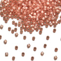 7.5g Miyuki Delica 11/0 Seed Beads, Translucent Silver-Lined Peach DB622
