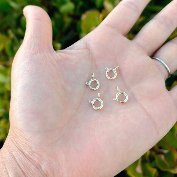 5pcs Real 1/20 14K Gold Filled Springring Clasps, Open Jump Ring, 7mm, JK3-C4