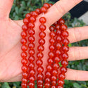 Natural Carnelian Gemstone Round Beads, 1 Strand/15 Inch, Size Selections: 4mm/6mm/8mm/10mm