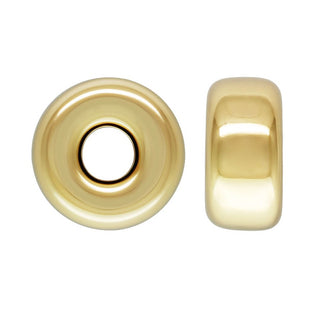 10pcs Real 1/20 14K Gold Filled Puffy Rondelle Beads, Size Selections: 4mm/6mm