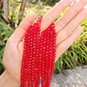 500pcs Creative Club Faceted Rondelle Crystal Glass Beads, Light Siam Red, 6x4mm, Hole ID 1mm, CCR606