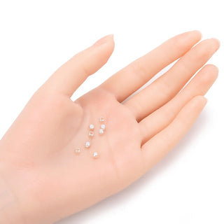 100pcs Smooth Large Hole Cube Beads, Sterling Silver Plated Brass, Size Selections: 3mm/4mm/5mm/6mm/8mm