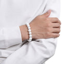 1 Strand Stretch Natural White Howlite Beaded Gemstone Bracelet, 10mm Bead, Length Selections: 7 inch/7.5 inch/8 inch/8.5 inch