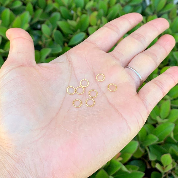 20pcs 925 Sterling Silver Open Jump Rings, Real 18K Yellow Gold Plated, 0.8mm/20 Gauge, Size Selections: 4/6/8/10/12mm