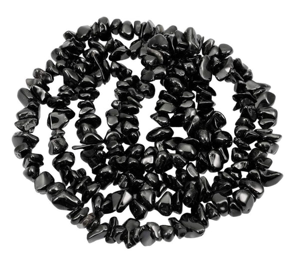 Natural Black Obsidian Gemstone Chip Beads, Free Form, 5mm-8mm, Hole ID 1mm, 1 Strand/31 Inch, GZ1-22