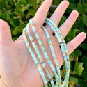 Natural Amazonite Amazonstone Gemstone Heishi Tube Rondelle Beads, 4x2mm/Small, Hole ID 0.9mm, 14.5 Inch/1 Strand, GH-C11