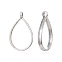 20pcs Open Back Pearl Teardrop Bezel Blanks, Pendant Base, Large Resin Mold, Antique Silver, 34x20mm, CF286-4