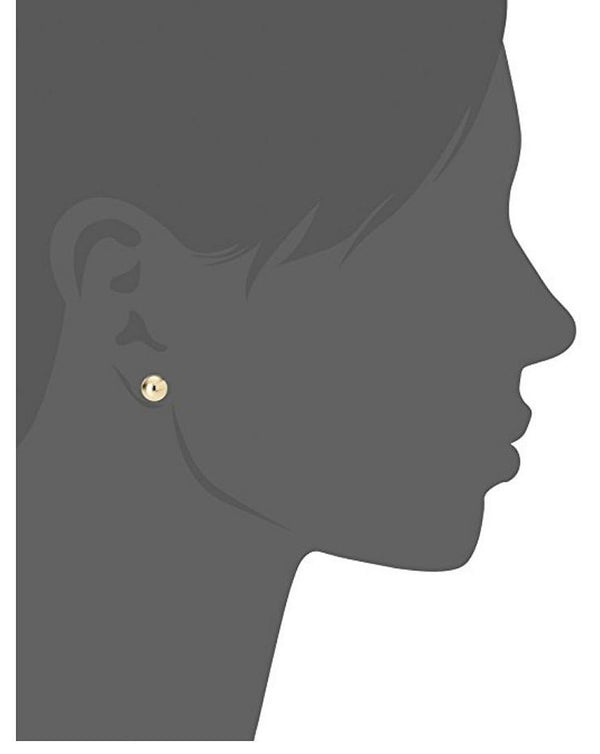 1 Pair 925 Sterling Silver Ball Post Stud Earrings, Real 18K Yellow Gold Plated Ball Ear Studs, Size Selections: 3mm/4mm/6mm/8mm