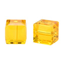 24pcs Adabele Austrian Faceted Cube Crystal Beads #5601, Light Topaz Yellow, Size Selections: 4mm/6mm/8mm