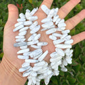 Natural White Howlite Gemstone Stick Point Beads, Irregular, 7mm-23mm Long, Hole ID 1mm 1 Strand/15 Inch, GZ5-19
