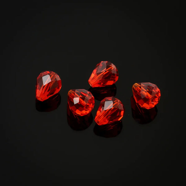 24pcs Adabele Austrian Faceted Teardrop Crystal Beads #5500, Light Siam Red, 12mm x 10mm, Hole ID 1.2mm, SST-1206