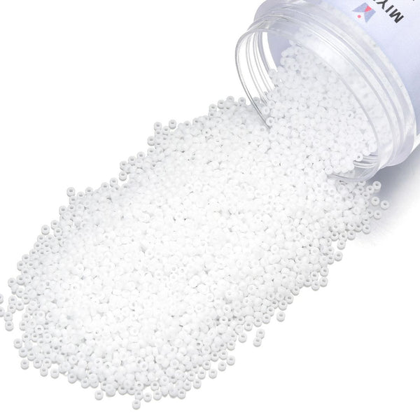 25g Miyuki Rocaille 15/0 Round Seed Beads Opaque White RR-402