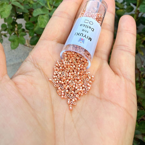 30g Miyuki Delica 11/0 Seed Beads, Opaque Galvanized Muscat DB434