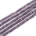 200pcs Creative Club Faceted Flat Bicone Rondelle Crystal Glass Beads #5305, Amethyst Purple, 6x4mm Small, Hole ID 1mm, CC3R627