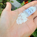 7.5g Miyuki Delica 11/0 Seed Beads, White Lined Crystal AB DB66