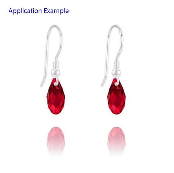 200pcs Creative Club Faceted Teardrop Briolette Crystal Glass Beads, Pendant Drop, Crystal AB, 12x6mm, Hole ID 1mm, CCT2-2