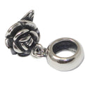 Solid 925 Sterling Silver Single Love Rose Flower Bead Charm