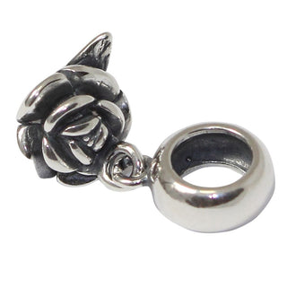 Solid 925 Sterling Silver Single Love Rose Flower Bead Charm