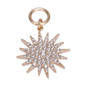 Real Yellow Gold Plated Sterling Silver Shinning Star Bead Cubic Zirconia CZ