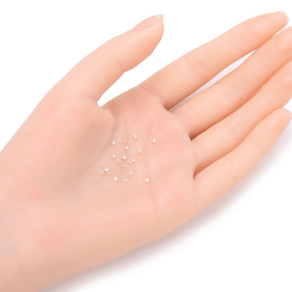 500pcs Small Tiny Round Crimp Beads, Sterling Silver Plated Brass, Size Selections: 1.5mm/2mm