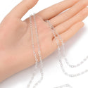 5 Feet 925 Sterling Silver Unfinished Flat Cable Chain Links, 3mm, SSK-R7