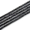 200pcs Creative Club Faceted Flat Bicone Rondelle Crystal Glass Beads #5305, Jet Black, 6x4mm Small, Hole ID 1mm, CC3R623