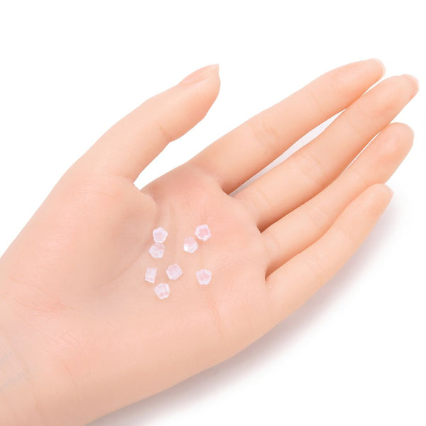 100pcs Clear Rubber Flower Petal Earring Backs, Earnut Replacement, Plastic, CF202