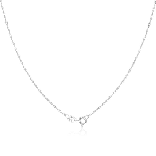 1pc 925 Sterling Silver Singapore Link Chain Necklace, 1.2mm, Length Selections: 18 inch/20 inch/22 inch