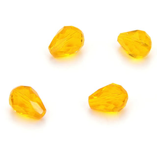 24pcs Adabele Austrian Faceted Teardrop Crystal Beads #5500, Light Topaz Yellow, 8mm x 6mm, Hole ID 1mm, SST-808