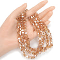 200pcs Creative Club Faceted Bicone Crystal Glass Beads, Golden Shadow, 8mm (0.31 Inch), Hole ID 1.1mm, CCB828