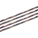Natural Rhodonite Gemstone Cylinder Tube Beads, 13x4mm, Hole ID 1mm, 14.5 Inch/1 Strand, GH-H4