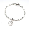 1pc Solid 925 Sterling Silver Love Eternity Bead Charm Clear Cubic Zirconia CZ, Compatible with Pandora All Other Charm Bracelet, EC611