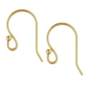 50pcs Ball End Fish Earring Hooks, 18K Yellow Gold Plated Brass, 22mm Long, Wire Gauge Selections: 0.7mm/21 Gauge or 0.9mm/19 Gauge