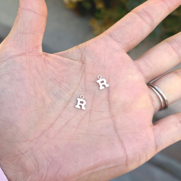 1pc Real 1/20 14K Gold Filled Letter R, Small Alphabet Charm Drop, 5.8x5.6mm, JK12-A18