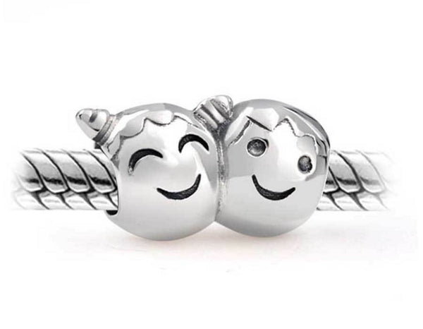 1pc Solid 925 Sterling Silver My Love I Love You Family Bead Charm, Compatible with Pandora All Other Charm Bracelet, EC247