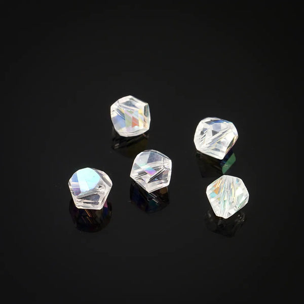 24pcs Adabele Austrian Faceted Helix Spiral Irregular Crystal Beads #5020, Clear AB, 8mm, Hole ID 1.1mm, SSH-802