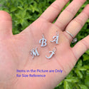 1pc 925 Sterling Silver Letter H Charm, Tarnish Resistant Rhodium Plated, Cubic Zirconia CZ Name Initial Pendant Drop,SSP-C8