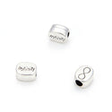 20pcs Infinity Eternity Sign Large Hole Beads, Hole ID 4.5mm, Antique Silver, Zinc Alloy Metal, MEC-C1