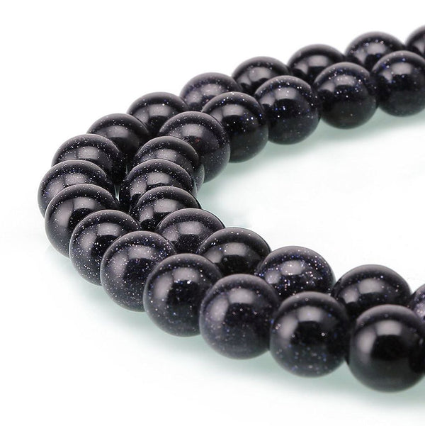 Blue Goldstone Sandstone Gemstone Round Beads, 1 Strand/15 Inch, Size Selections: 4mm/6mm/8mm/10mm