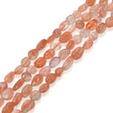 1 Strand Stretch Natural Gold Sheen Sunstone Free Form Gemstone Bracelet, 7-10mm Beads, Length Selections: 7 inch/7.5 inch