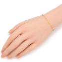 1pc 925 Sterling Silver 2.5mm Bead Station Cable Chain Bracelet with CZ Gemstone Drops, Real 18K Yellow Gold Plated, Length Selections: 7 inch/7.5 inch