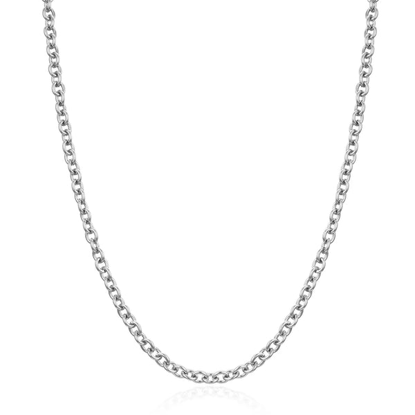 5pcs 304 Stainless Steel 3mm Round Cable Link Chain Necklaces (18 Inch/20 Inch/22 Inch)